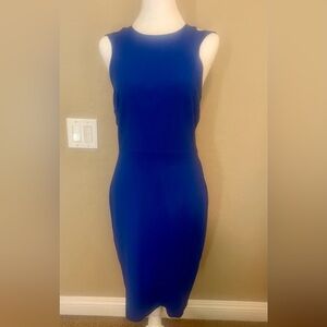 French Connection Blue Halter Sheath Midi Dress